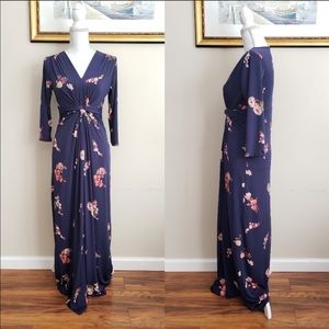 Wren & Ivory navy blue floral maternity dress